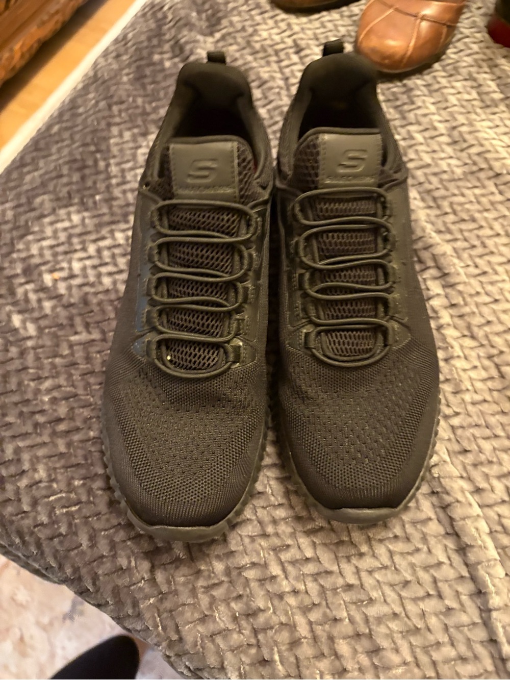 Skechers Men’s All-Black Knit Athletic Sneakers